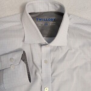 Men's White Checkered Casual Button Down Shirt